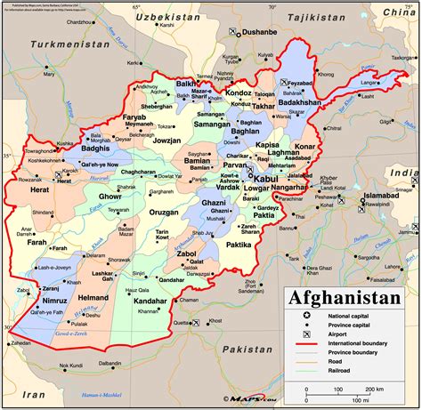 MAP Map of Afghanistan and Surrounding Countries
